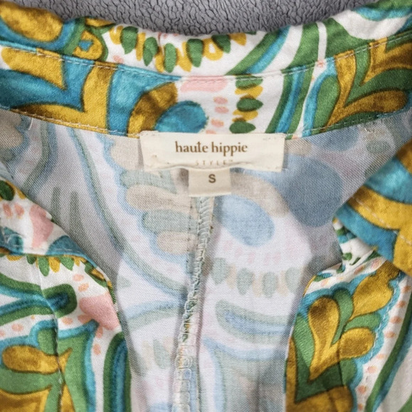 Haute Hippie Mosaic Relaxed Fit Coastal Button-up Blouse - Picture 5 of 10